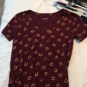 V neck horse stirrup shirt